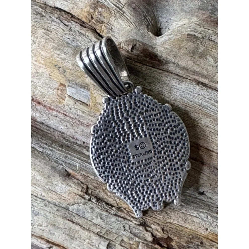 Amethyst & Sterling Silver Pendant Pearl Accent Oval Shape Vintage Style 14g - Picture 3 of 7